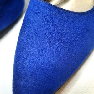 Cobalt Blue Faux Suede Heels